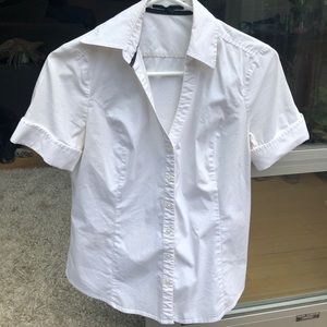 Short sleeve white dress shirt